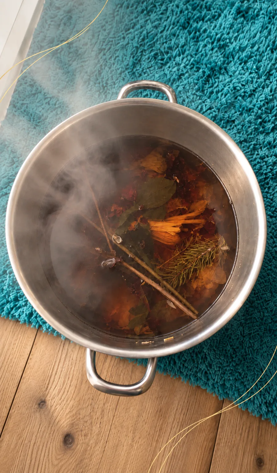 Kräuterdampfbad mit Blüten und Kräutern